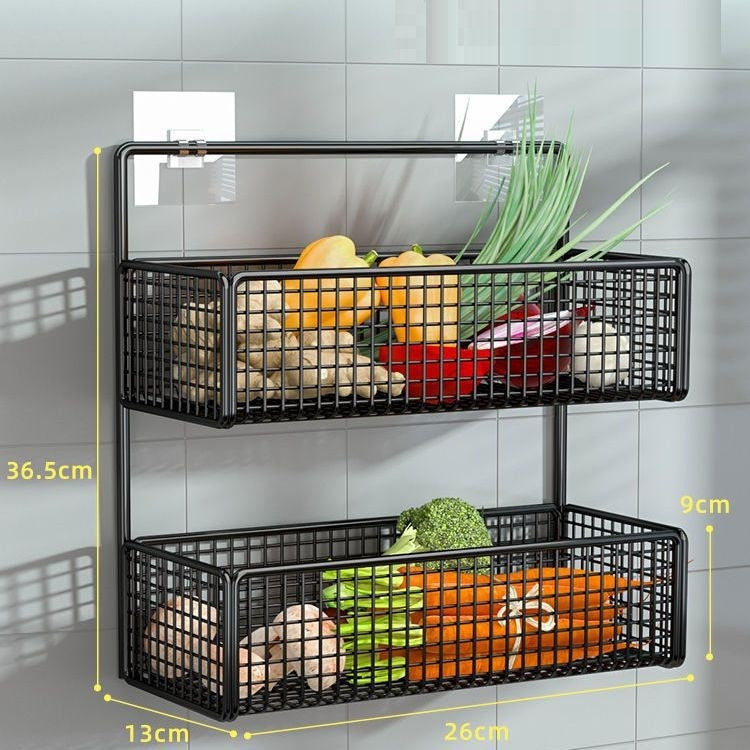 Non Perforated Wall Kitchen Basket Shelf
