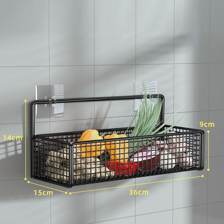 Non Perforated Wall Kitchen Basket Shelf