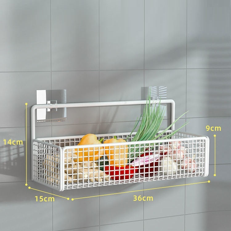 Non Perforated Wall Kitchen Basket Shelf