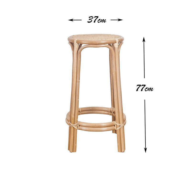 Vintage Bar Chair Cafe Restaurant Rattan