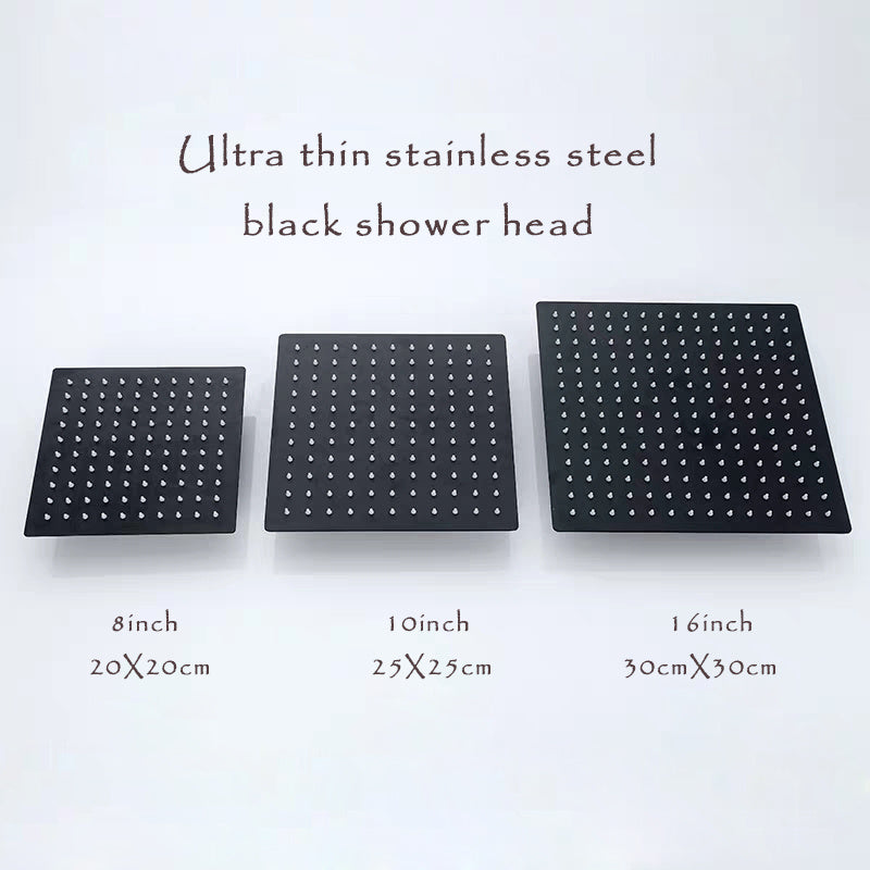 304 Stainless Steel Black Top Spray Large Shower Bathroom Toilet