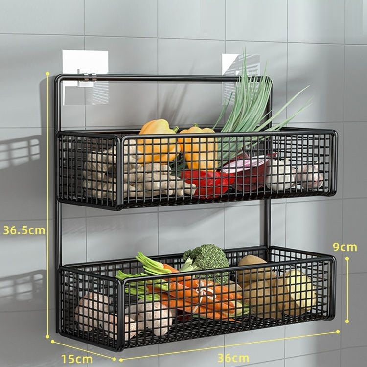 Non Perforated Wall Kitchen Basket Shelf